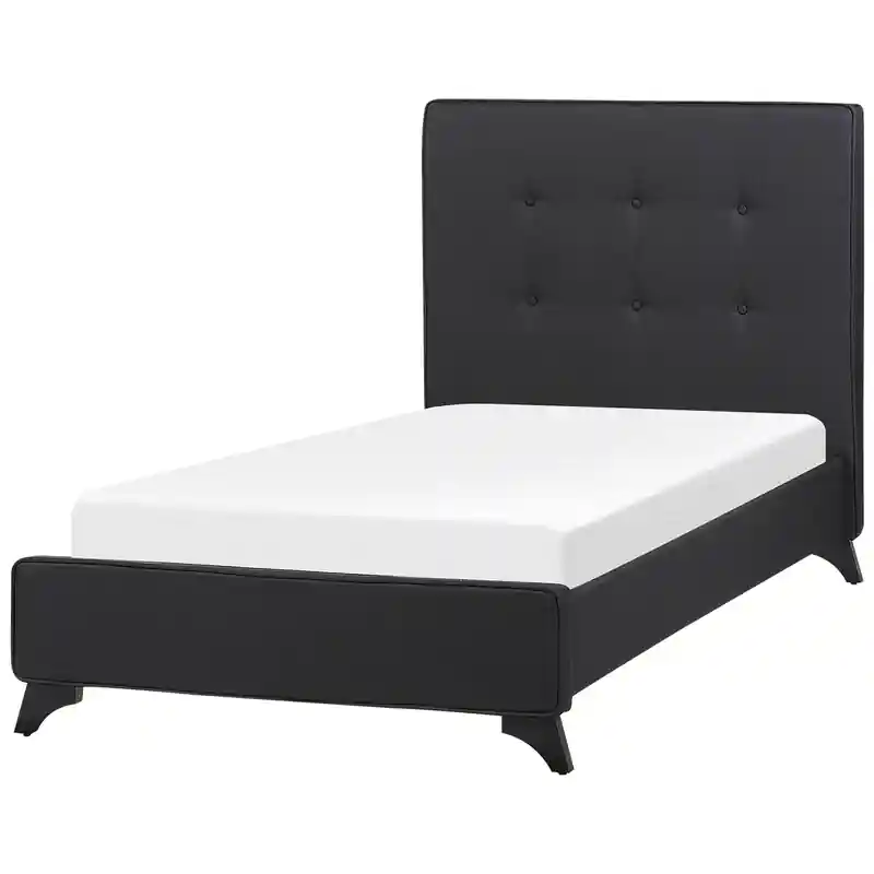 AMBASSADOR - Eenpersoonsbed - Zwart - 90 x 200 cm - Chenille Laatste Kans
