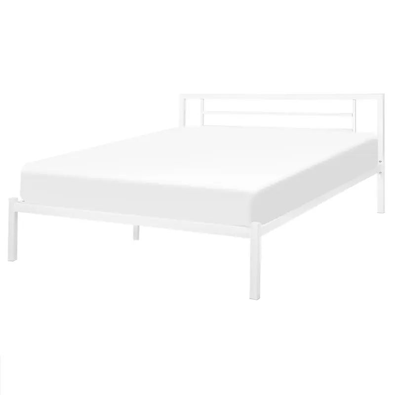 Ambachtelijk CUSSET - Tweepersoonsbed - Wit - 160 x 200 cm - Metaal