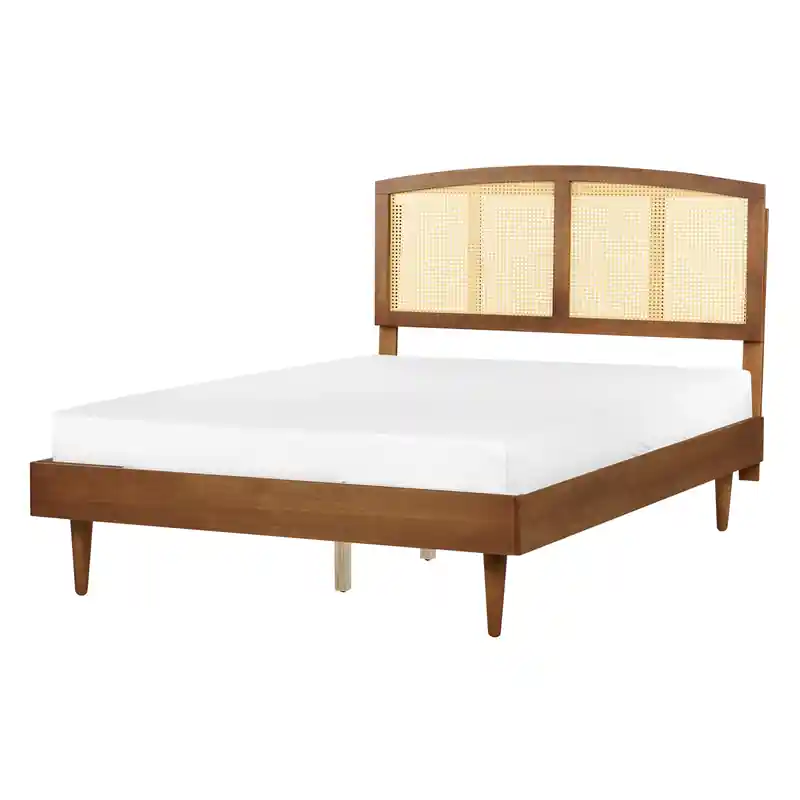 Authentiek VARZY - Bed - Lichtbruin - 140 x 200 cm - Rubberhout