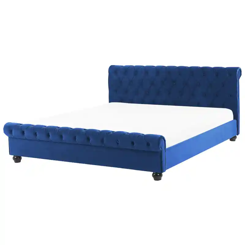 Wereldwijde Verzending AVALLON  - Tweepersoonsbed - Marineblauw - 180 x 200 cm - Fluweel