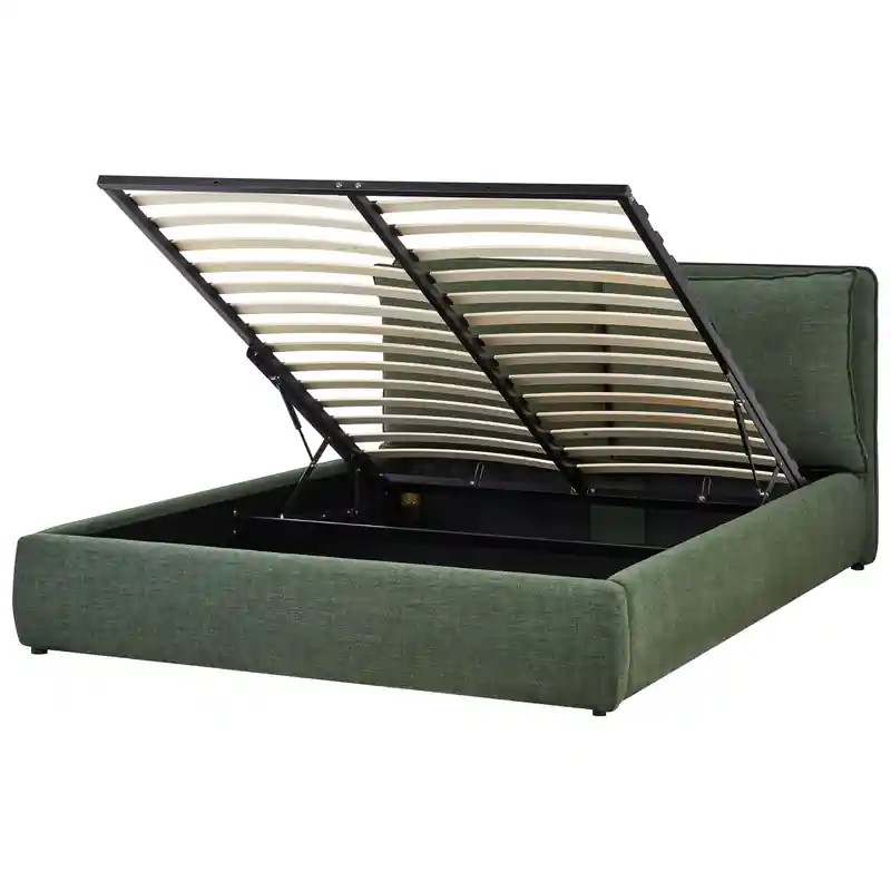 BAJONNA - Bed opbergruimte - Donkergroen - 160 x 200 cm - Polyester Finale Uitverkoop