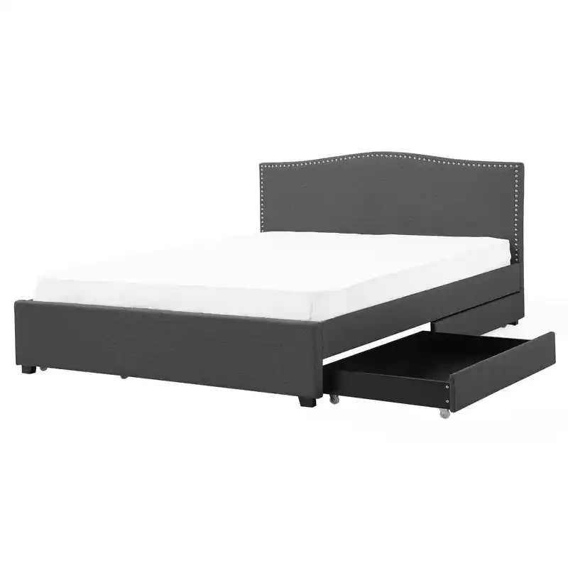 Voordeelprijs MONTPELLIER - Bed met opbergruimte - Grijs - 160 x 200 cm - Polyester