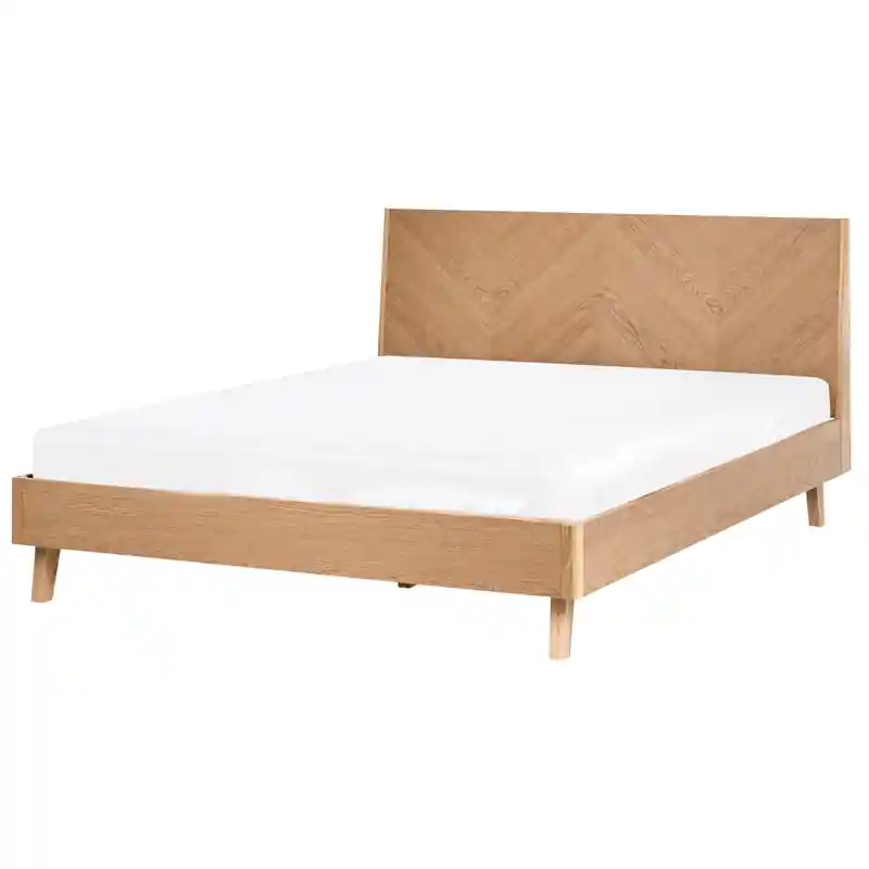 WIZERNES - Tweepersoonsbed - Lichtbruin - 140 x 200 cm - MDF Rechtstreeks Van De Fabrikant