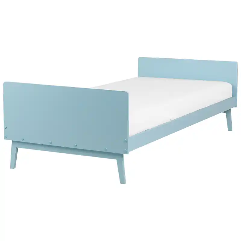 Authentiek BONNAC - Eenpersoonsbed - Lichtblauw - 90 x 200 cm - Dennenhout