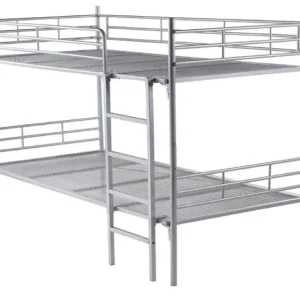 Wereldwijde Verzending Stapelbed met spiraalbodem - 90x200cm - Zilver
