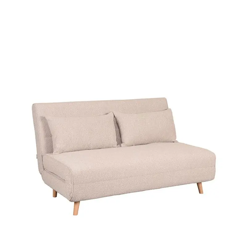 Authentiek LABEL51 Slaapbank Double - Naturel - Boucle - Double | Naturel Poot