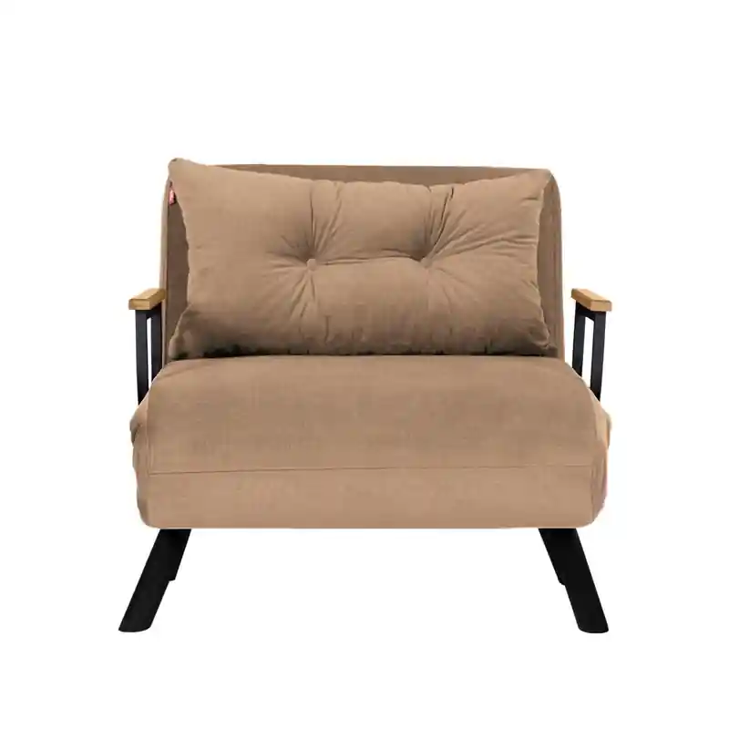 Geld-Terug-Garantie Slaapfauteuil in stof met metalen poten L67 cm SANDO