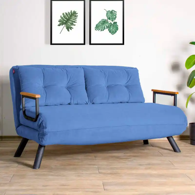 Koop Online 2-zits Slaapbank Sando Blauw