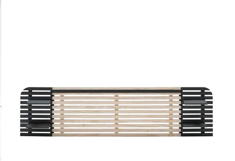 Marckeric - Hoofdbord Dimas - Zwart - 240x23.4x61.9cm Authentiek