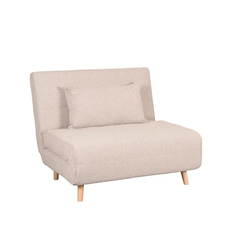 Betaalbaar LABEL51 Slaapbank Single - Naturel - Boucle - Single | Naturel Poot