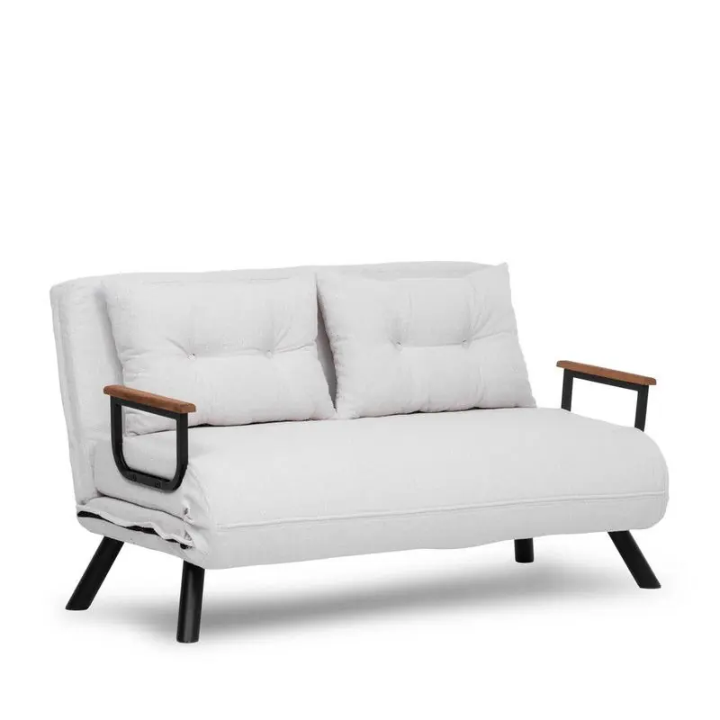 Must-Have 2-zits slaapbank van boucléstof met metalen poten L133 cm - SANDO