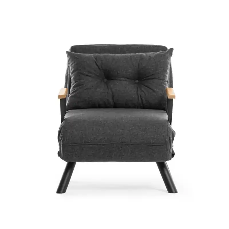 Modern Slaapfauteuil in stof met metalen poten L67 cm SANDO