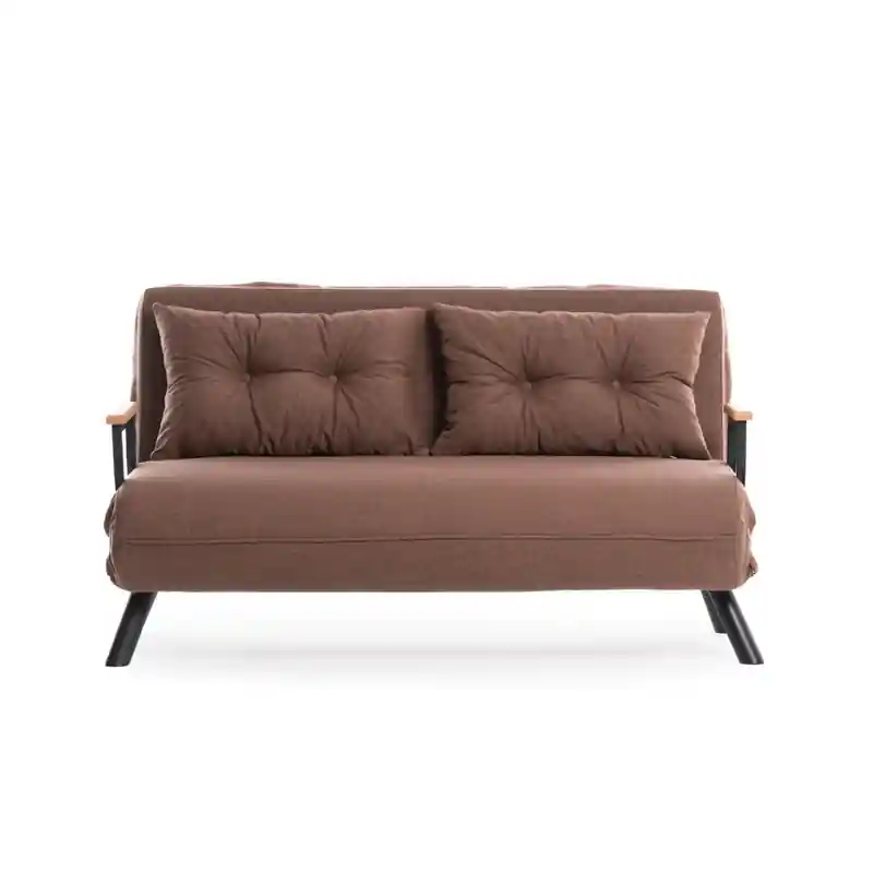 Trendy Slaapbank voor 2 personen in stof met metalen poten L133 cm SANDO