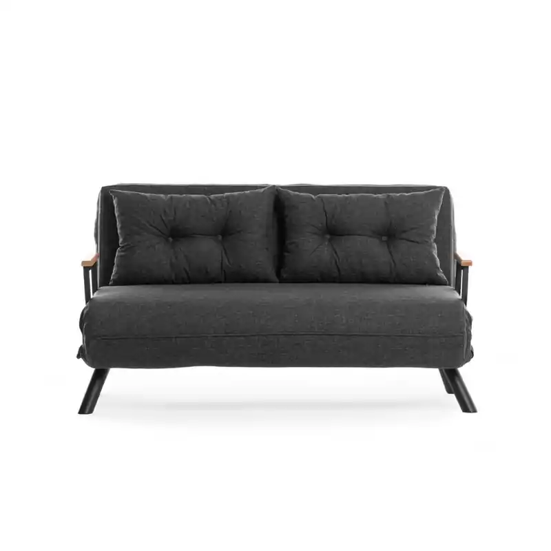Meest Verkocht Slaapbank voor 2 personen in stof met metalen poten L133 cm  SANDO
