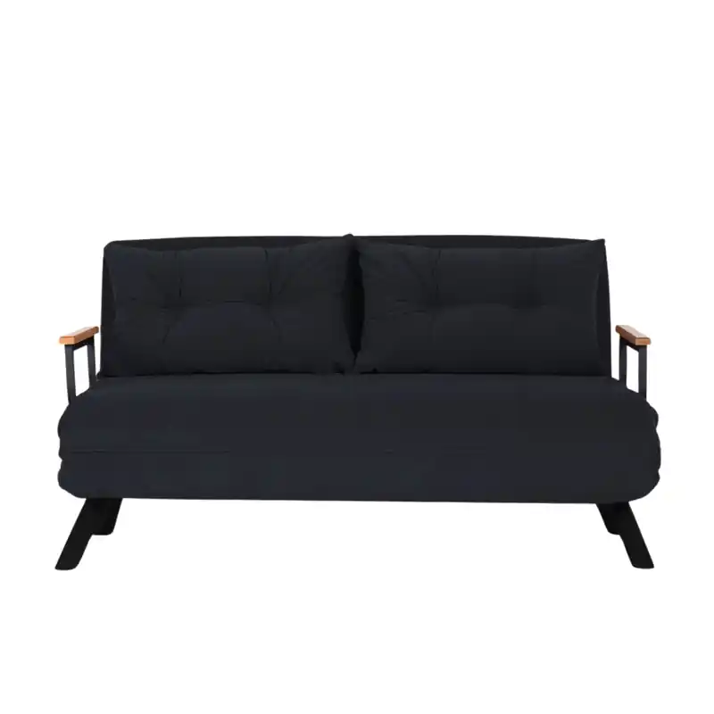 Exclusieve Aanbieding Slaapbank voor 2 personen in stof met metalen poten L133 cm  SANDO