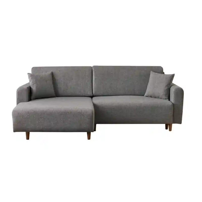 Hoekbank met slaapfunctie en linkse chaise longue in stof L246 cm - MANE Op = Op