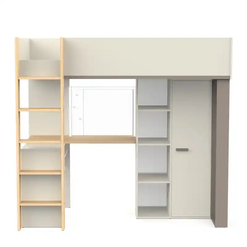 Hoogslaper met bureau en kast H183 cm - CAMILLIA Fabrieksprijs