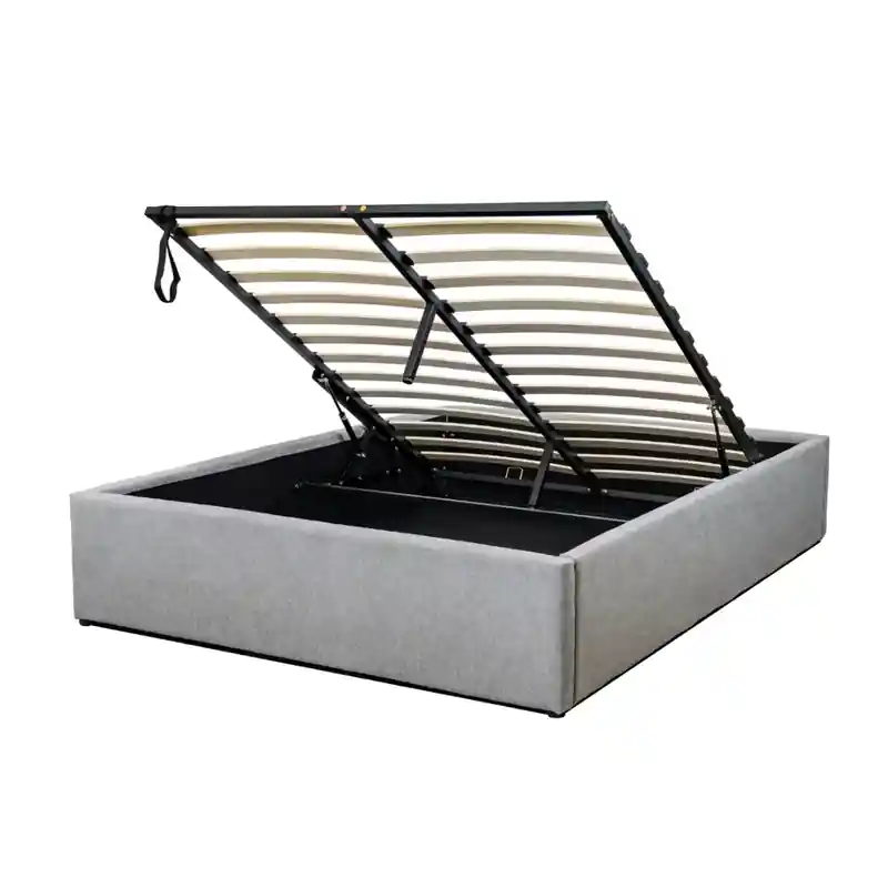 Gereduceerde Prijs Kopie van Opbergbed 140x190 cm met grijze stof - ALBA