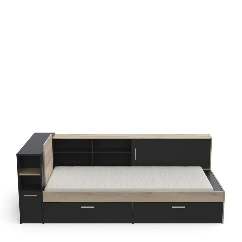 Bed met opbergruimte in 90x190/200 cm - L119,2 cm Gratis Verzending