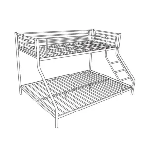 Shop Nu Metalen bed - 3-persoons -  210x98/148x160