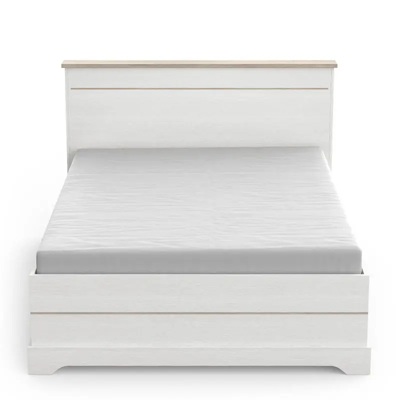 Korting Bed met 2 laden en 2 vakken 140x190 cm wit Cottage