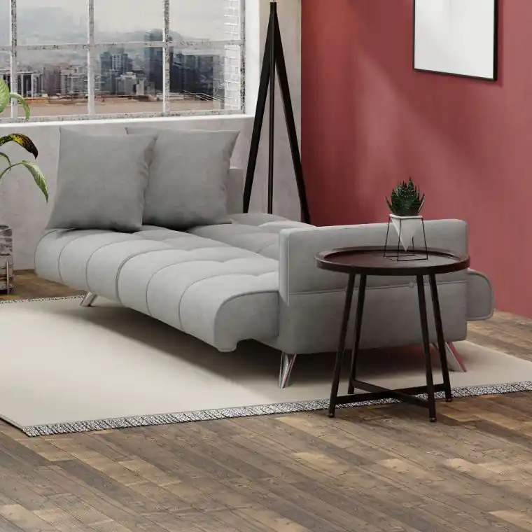 Laatste Kans Zydante® Sofabed Barcelona - Zilvergrijs - 200x80x77 cm