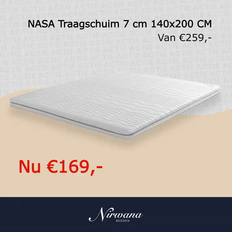 Koop Online Nirwana Bedden Topper - Topdekmatras - Matrastopper - Matras - 140x200x7 cm - Traagschuim