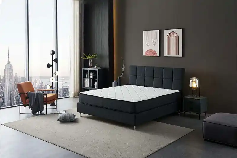 Larson - Boxspring Bergen - Donkergrijs - 160x220 Exclusieve Aanbieding