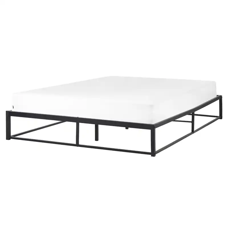 VIRY - Tweepersoonsbed - Zwart - 160 x 200 cm - Metaal Rechtstreeks Van De Fabrikant