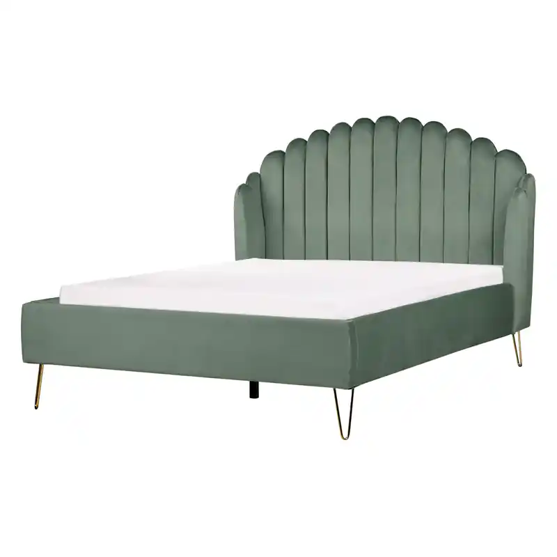 AMBILLOU - Tweepersoonsbed - Groen - 140 x 200 cm - Fluweel In De Mode