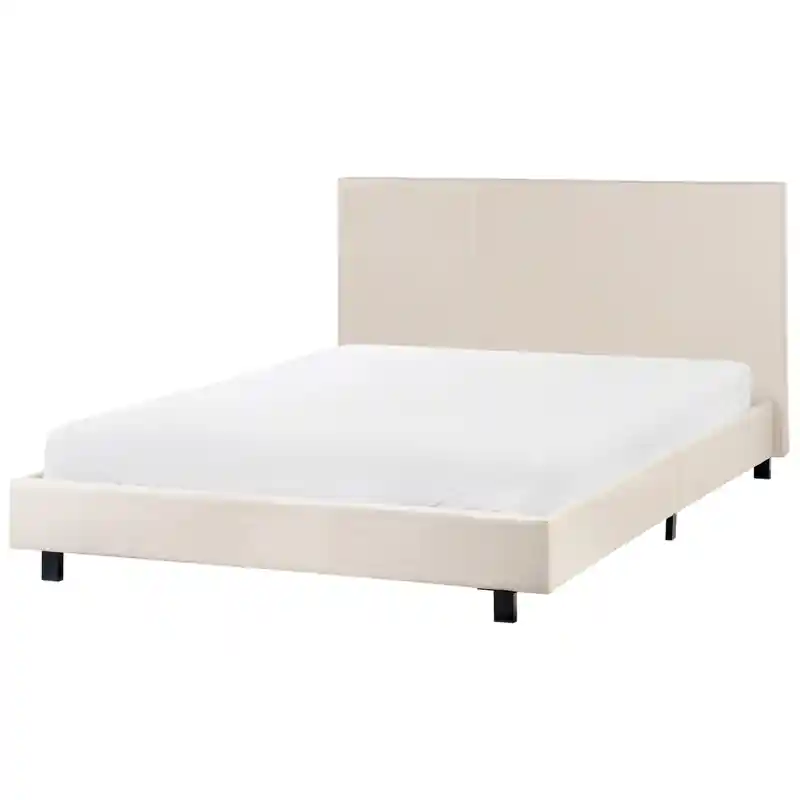 ALBI - Tweepersoonsbed - Beige - 140 x 200 cm - Polyester Nieuw Model