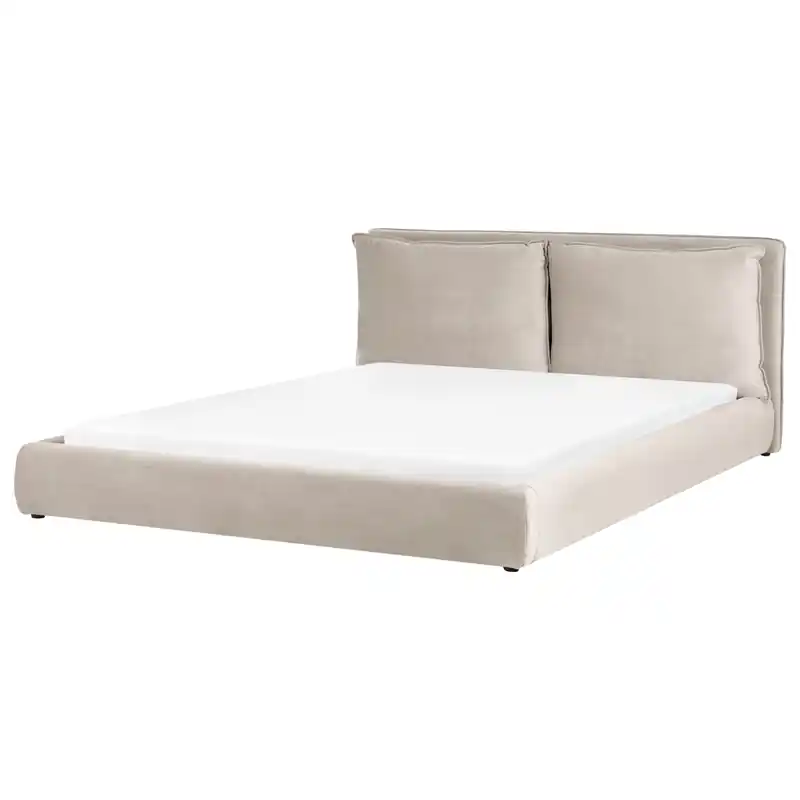 BAJONNA - Waterbed - Taupe - 180 x 200 cm - Fluweel Goedkoop