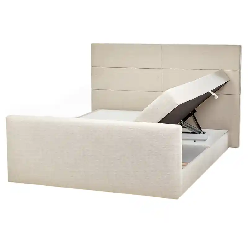 ARISTOCRAT - Boxspringbed - Lichtbeige - 160 x 200 cm - Polyester Gecertificeerd