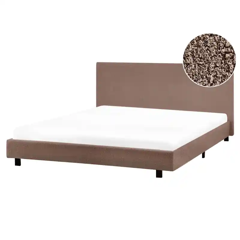 ALBI - Waterbed - Bruin - 180 x 200 cm - Bouclé Modern