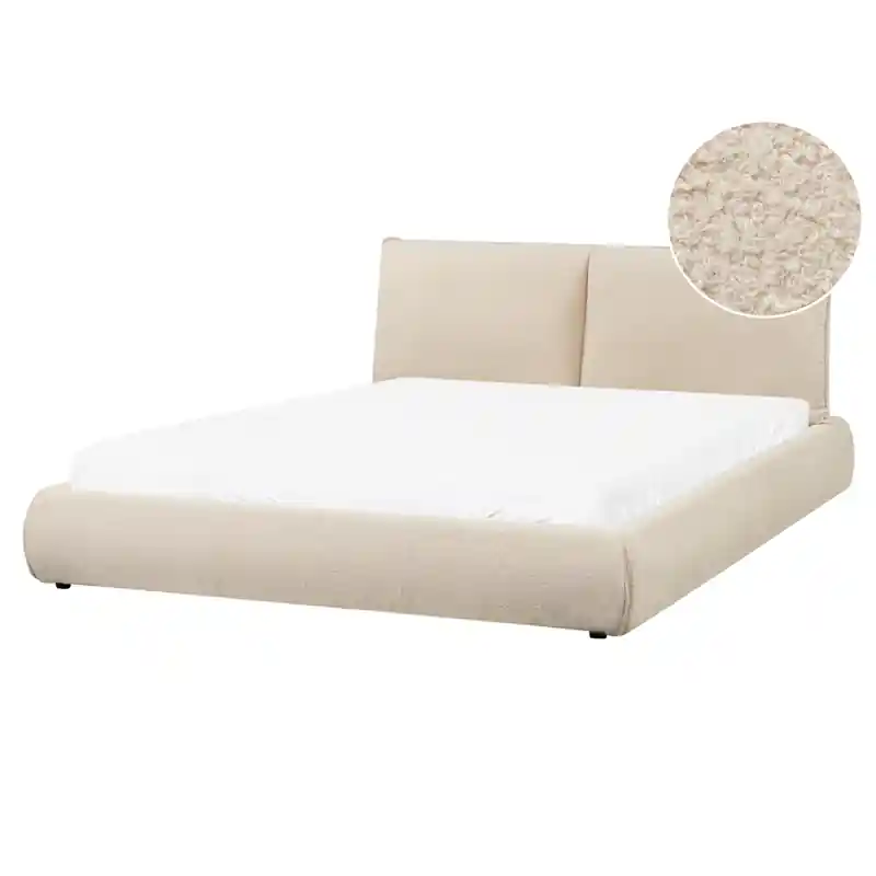 VINAY - Waterbed - Lichtbeige - 160 x 200 cm - Bouclé Hete Deal