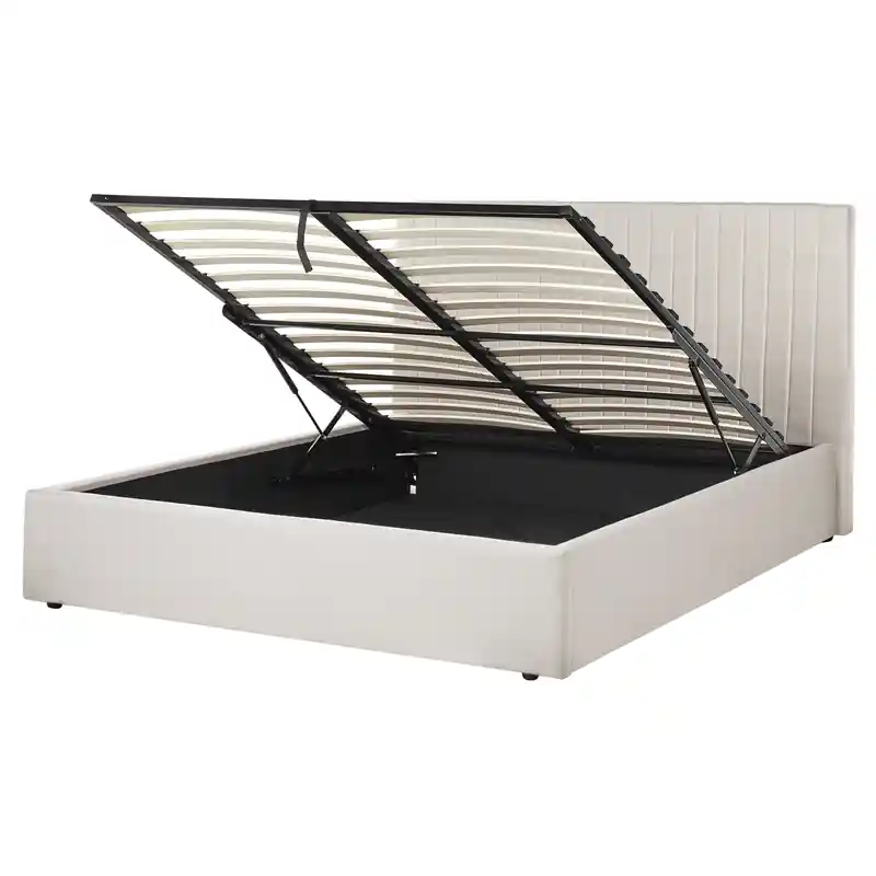 Ambachtelijk VION - Bed met opbergruimte - Beige - 160 x 200 cm - Polyester