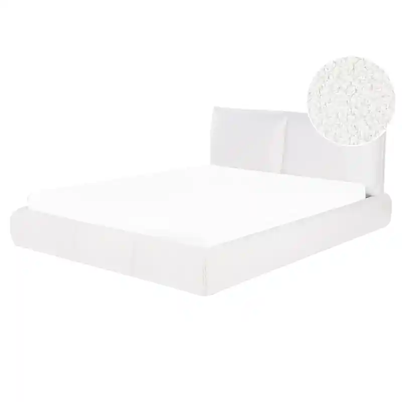 VINAY - Waterbed - Wit - 160 x 200 cm - Bouclé Lage Kosten