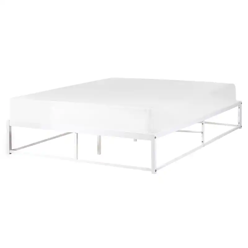 VIRY - Tweepersoonsbed - Wit - 160 x 200 cm - Metaal Luxe