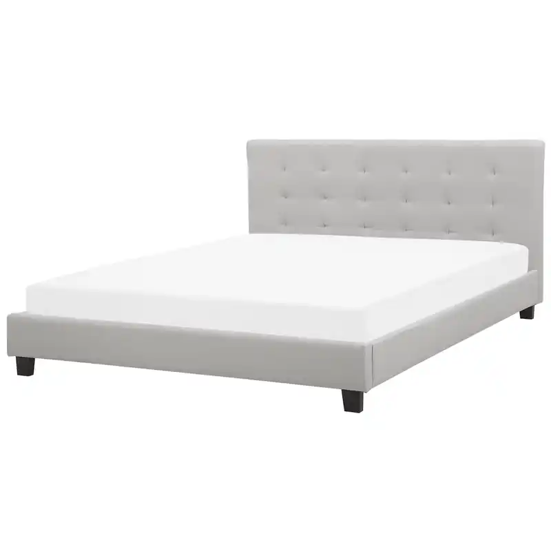 Voordeelprijs ROCHELLE - Tweepersoonsbed - Lichtgrijs - 180 x 200 cm - Polyester