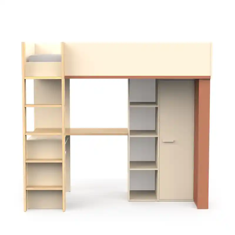 Hoogslaper met bureau en kast H183 cm - CAMILLIA Korting