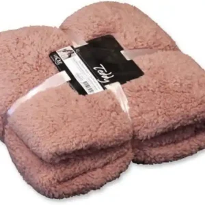 Seizoensaanbieding Plaid teddy l200b150 cm oudroze
