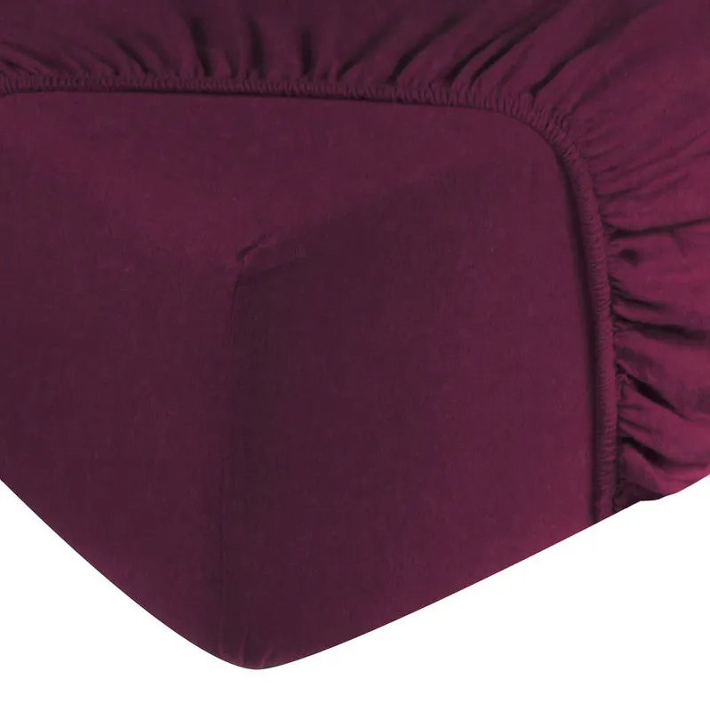 DoubleDry Hoeslaken Flanel 100% Zacht Katoen - Tweepersoons 140x200 cm - Rondom Elastiek - Aubergine Handgemaakt