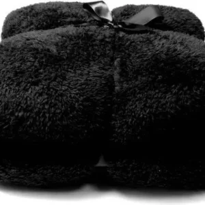 Betaalbaar Plaid teddy l200b150cm zwart