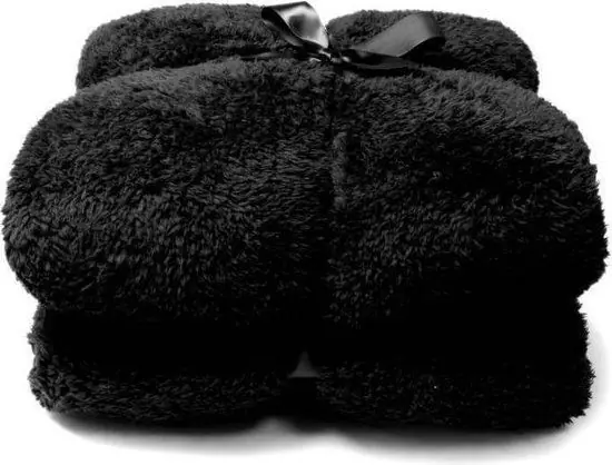 Betaalbaar Plaid teddy l200b150cm zwart