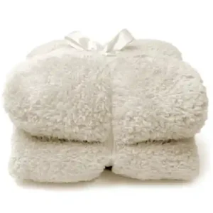 Teddy plaid dove white 150x200 cm Professioneel