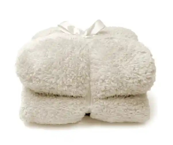 Teddy plaid dove white 150x200 cm Professioneel