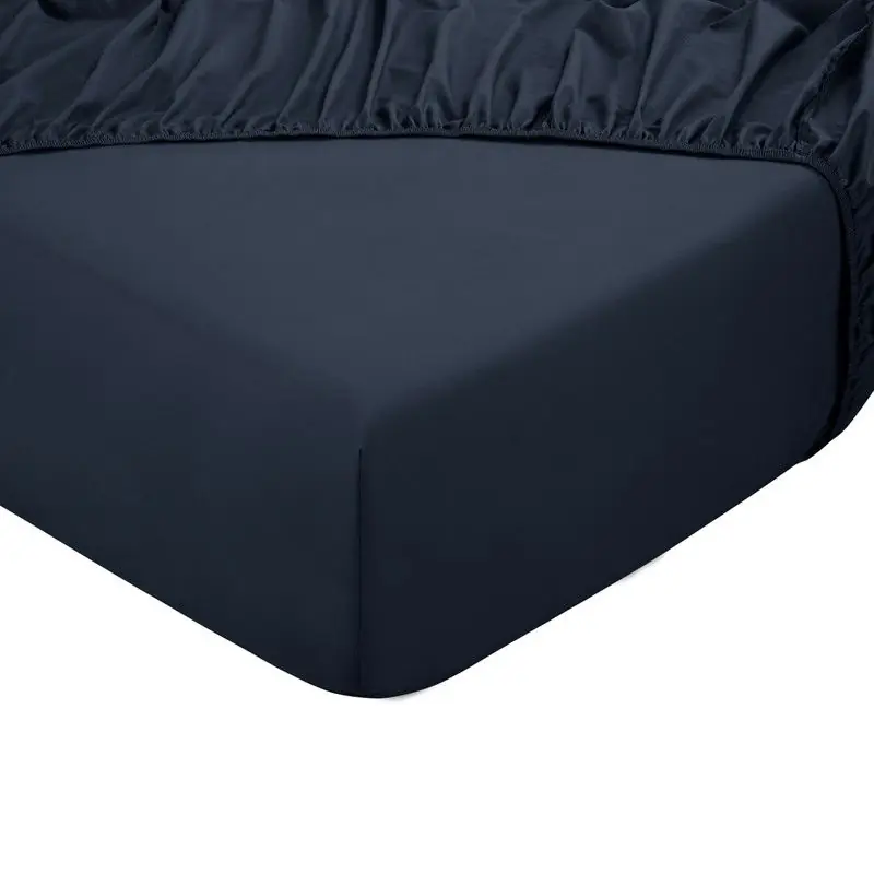Direct Beschikbaar DoubleDry Hoeslaken 100% Natuurlijk Katoen - Tweepersoons 180x200 cm - Zacht & Ademend - Rondom Elastiek - Navy
