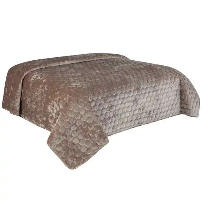 Unique Living - Bedsprei Peggy 220x220cm taupe Budget