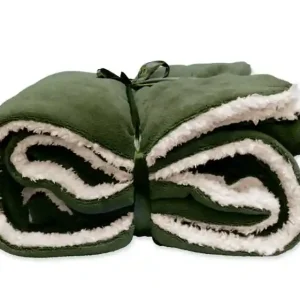 Flitsaanbieding Lars coral fleece/suede plaid winter green 150x200 cm