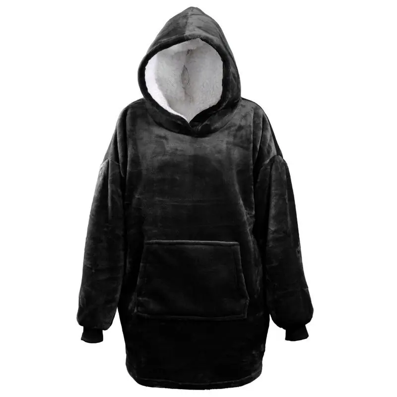 Lage Kosten Oversized fleece hoodie zwart